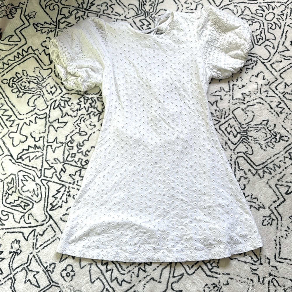 Free People White Tie Back Mini Dress